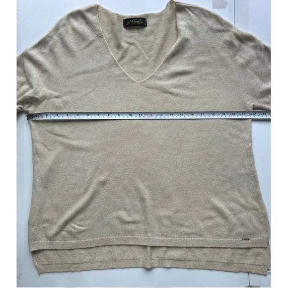 Aggel cashmere blend Knitwear Beige V-Neck Sweater Size S - Picture 8 of 8